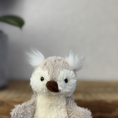 Jellycat Tiny Peanut Owl - Tiny Grey Fluffy Owl Jellycat - Soft Plush Beanie 4"