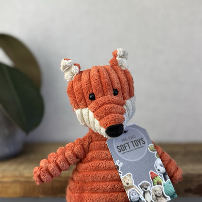 Jellycat Small Cordy Roy Fox - Small Orange Corduroy Fox Beanie Plush 8" (#2)
