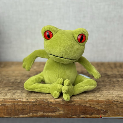 Jellycat Tad Tree Frog - Retired Velour Big Red Eye Beanie Mini Size With Tag 6”