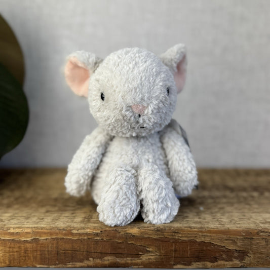 Jellycat Tumbletuft Mouse - Small Textured Light Grey Mouse Retired 8" (#2)