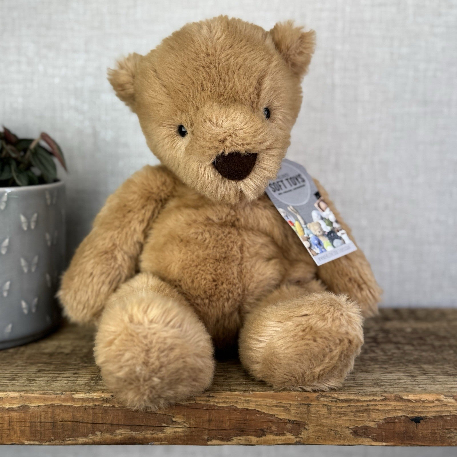 Jellycat Medium Benjamin Bear - Maple Colour Larger Beanie Bear Plush Bear 14”