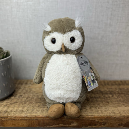 Jellycat Bashful Barn Owl - Medium Brown Owl Beanie Soft Toy Plush Bird 12”