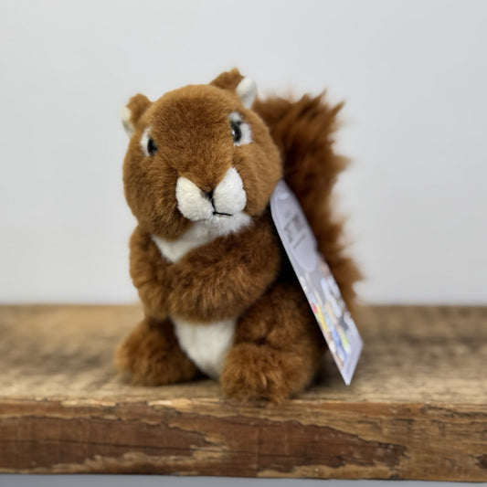 Living Nature Animal Soft Toy - Miniature Squirrel Soft Toy Beanie Realistic 5"
