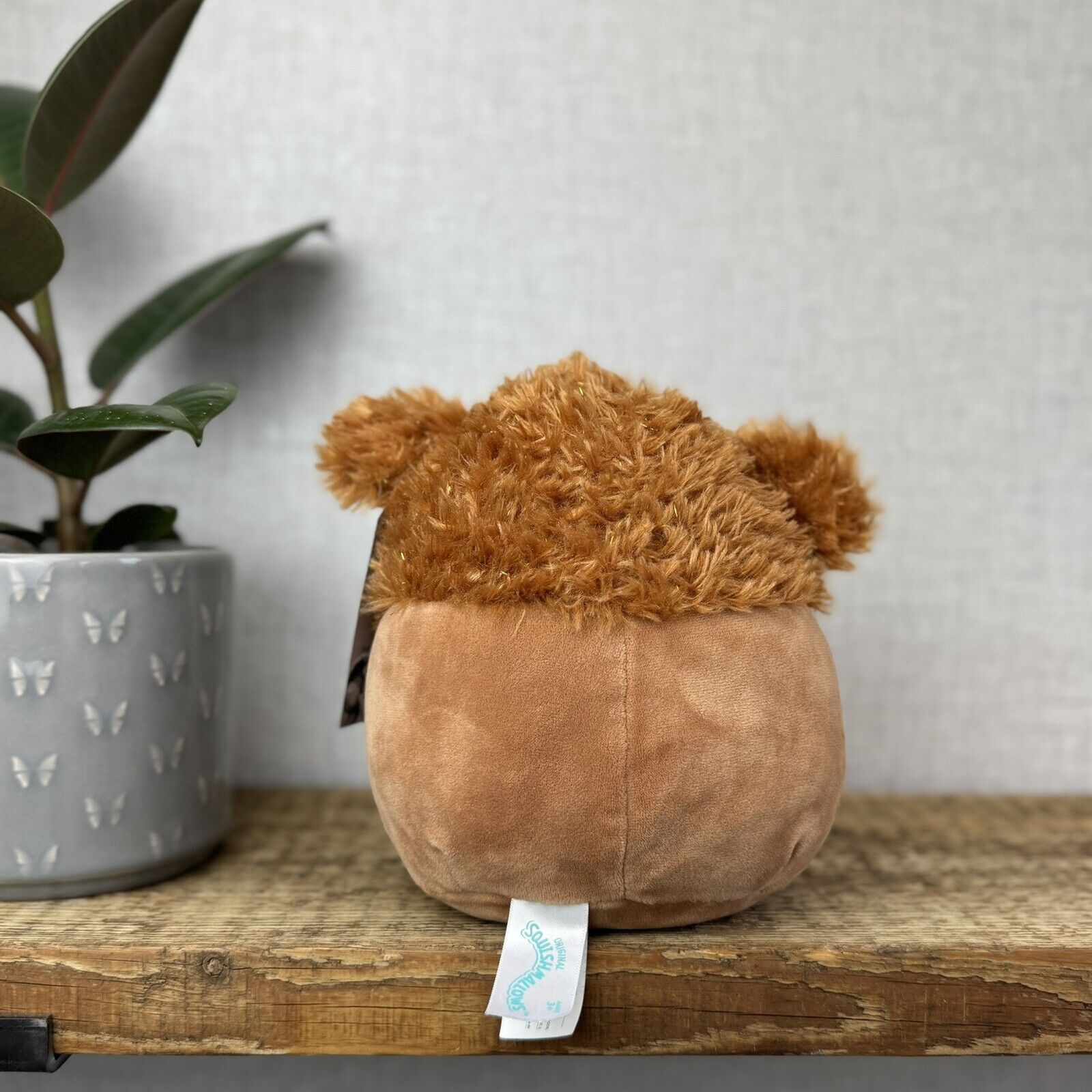 Squishmallow Benny The Bigfoot- Soft Plush Golden Sparkly Tinsel Hair Brown 7.5”