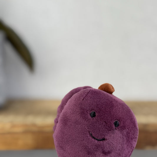 Jellycat Fabulous Fruit Plum - Small Purple Fruit Soft Toy Food Play Beanie 4”