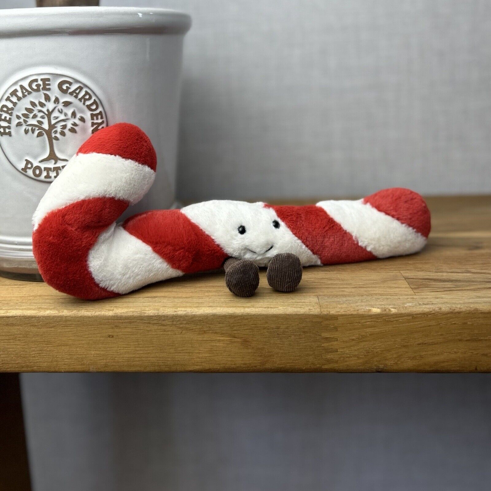 Jellycat Amusable Candy Cane - Christmas Soft Toy - Candy Cane Plush Teddy 12"
