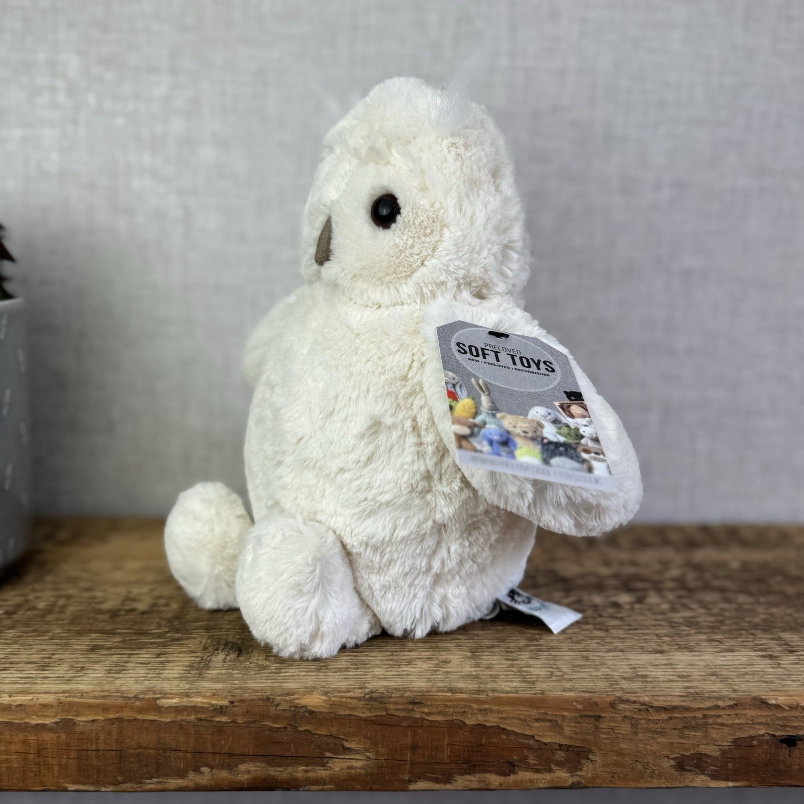 Jellycat Medium Bashful Owl - White Owl Beanie Soft Toy Retired Plush 12"