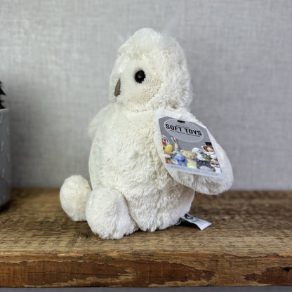 Jellycat Medium Bashful Owl - White Owl Beanie Soft Toy Retired Plush 12"