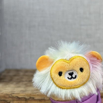 Squishmallow Squishville - Leonard The Lion + Accessory - Tiny Lion Rainbow Mane