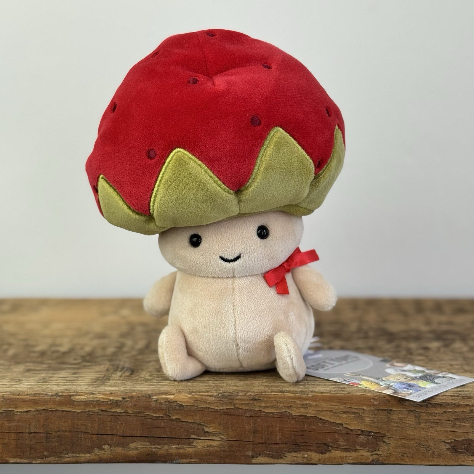 Jellycat Straw-Beret Sallie Red Mushroom Jellycat Plush Cute Kawaii Small 8”