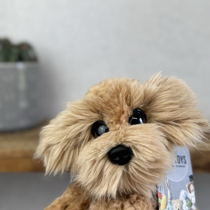 Keel Toys Wheaten Terrier Soft Toy - Big Eyed Fluffy  Dog Soft Toy Pulush 8"