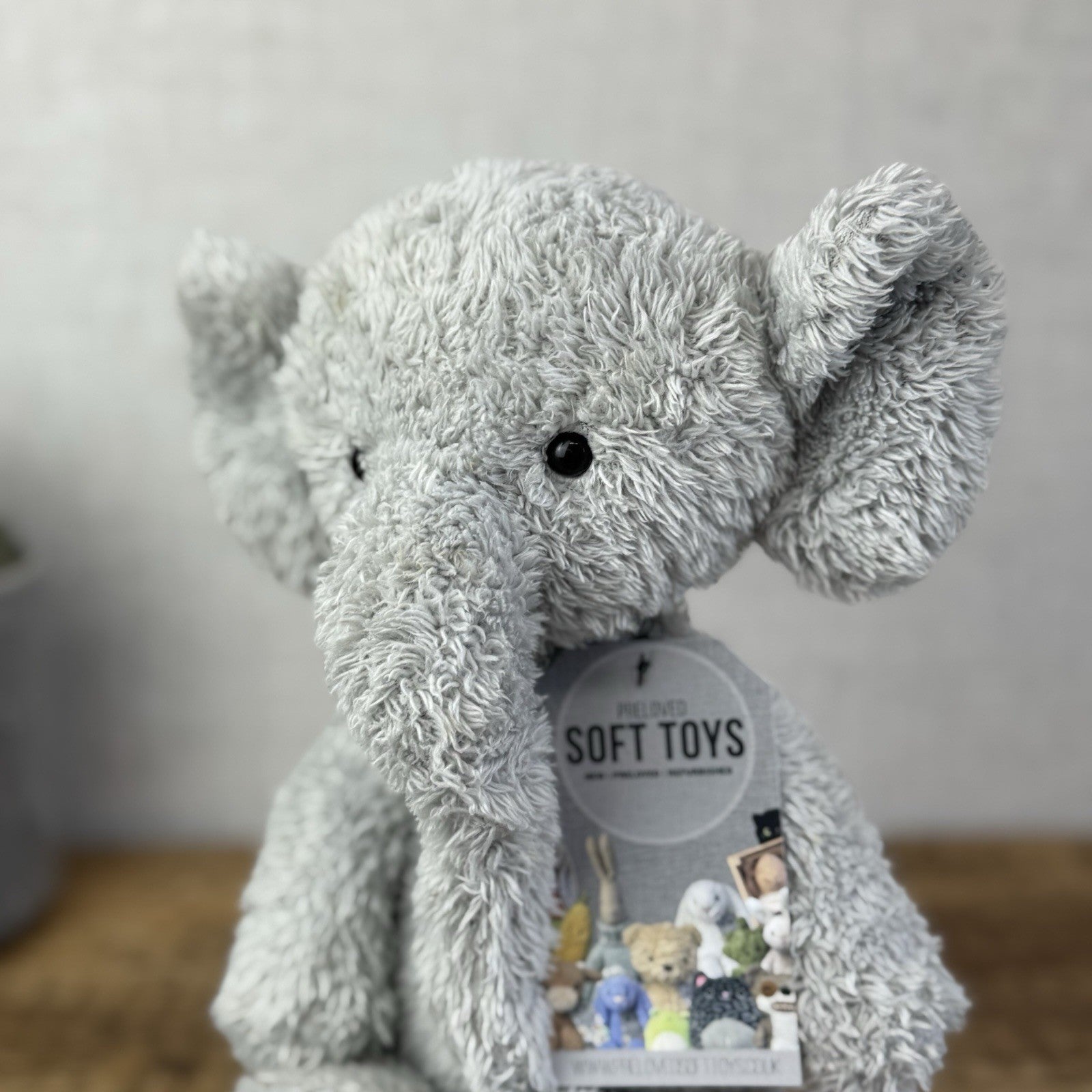 Jellycat Medium Nugget Elephant - Medium Nugget Elephant Grey Soft Toy 12"