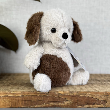 Jellycat Munchkin Pup - Brown/Beige Beanie Dog Sitting Plush Small Retired 8"