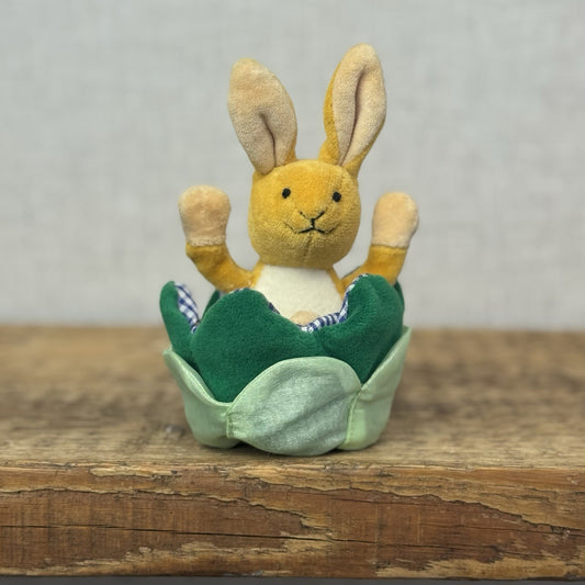 Jellycat I Am A Burst Out Bunny - Vintage Mini Bunny In Cabbage Rare Retired 5"