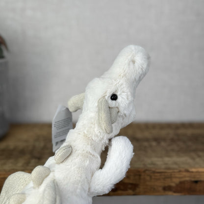Jellycat Little Snow Dragon - White Dragon Laying Soft Toy Retired New With Tags