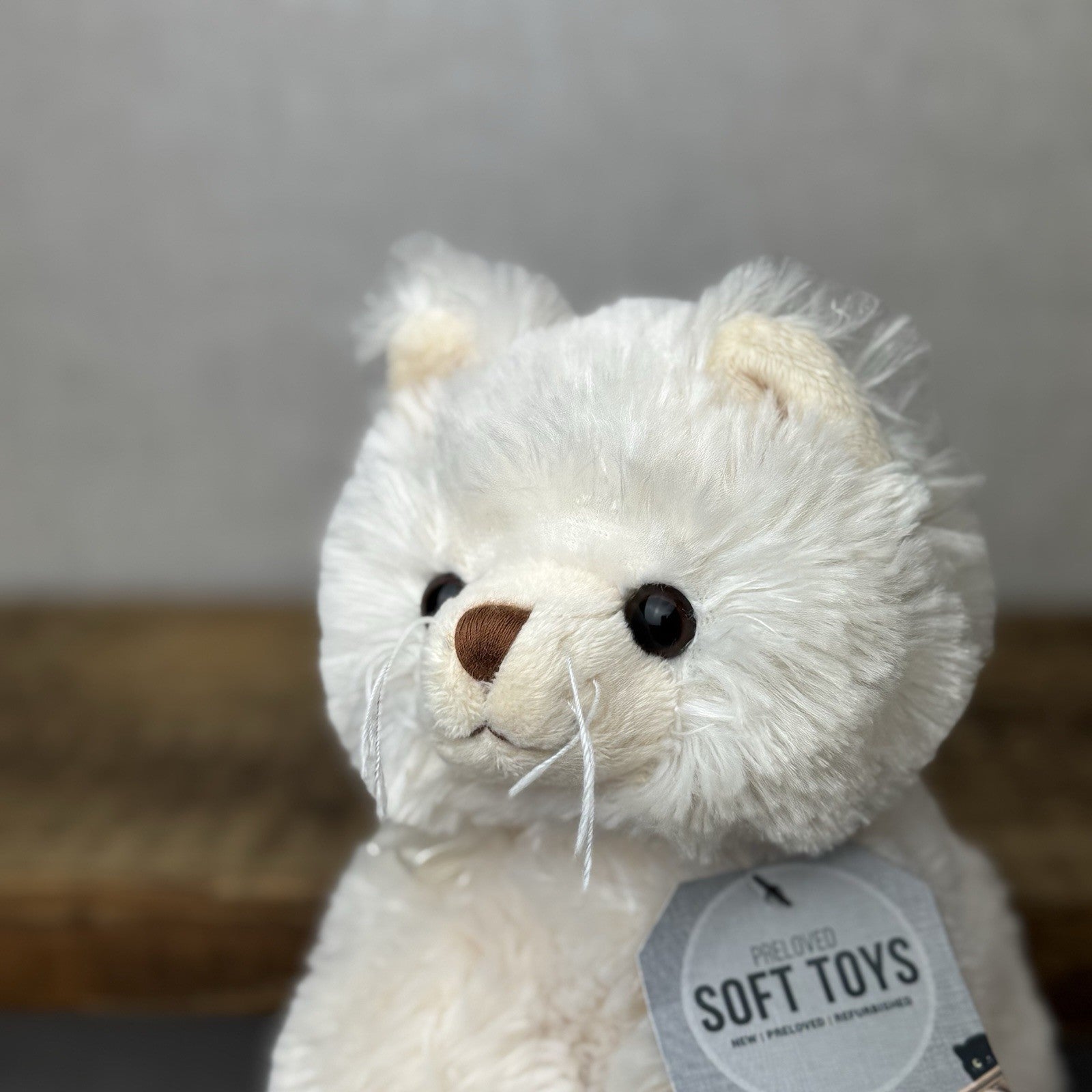 Bukowski Bears - Guccio Cat Small Cream/off White Beanie Cat/kitten Small 10”