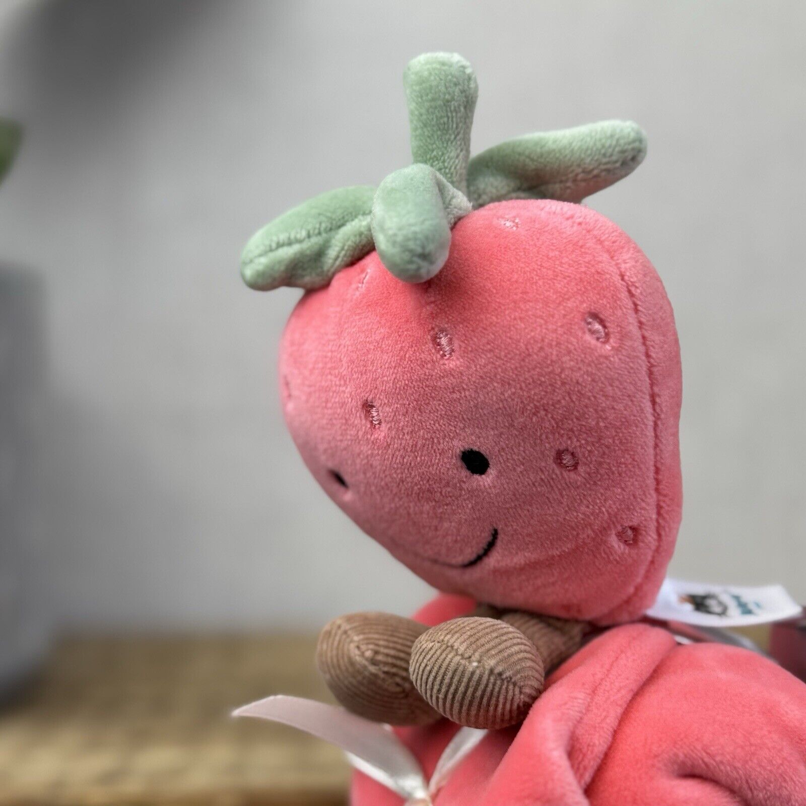 Jellycat Amuseable Strawberry Soother - Soft Pink Strawberry Comforter Retired