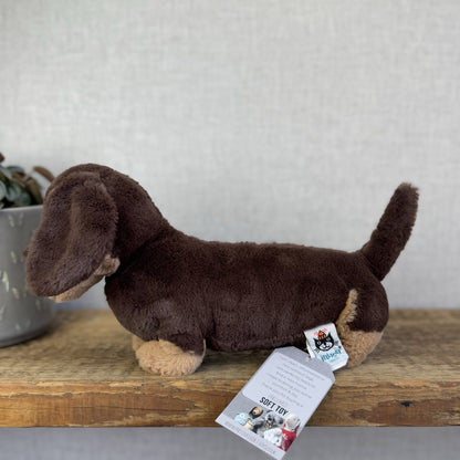 Jellycat Otto Sausage Dog - Brown/tan Sausage Dog Beanie Soft Toy Plush 14"