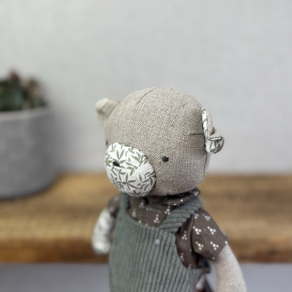 Mamas & Papas X Laura Ashley Bear - Scandinavian Baby Boy Bear Green Leaves Rare