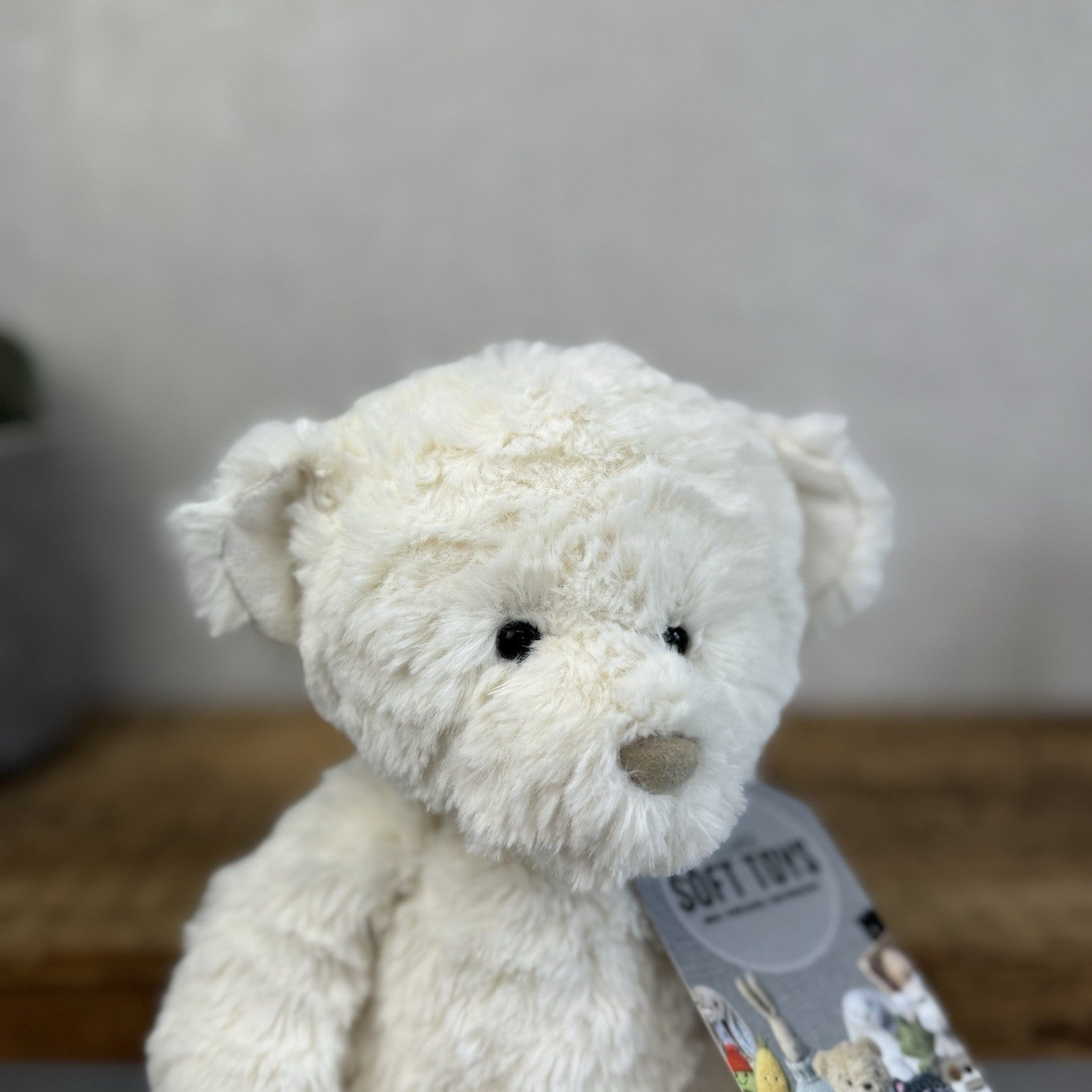 Jellycat Wilkie Bear - Little Jellycat White Traditional Bear Textured Fur Rare