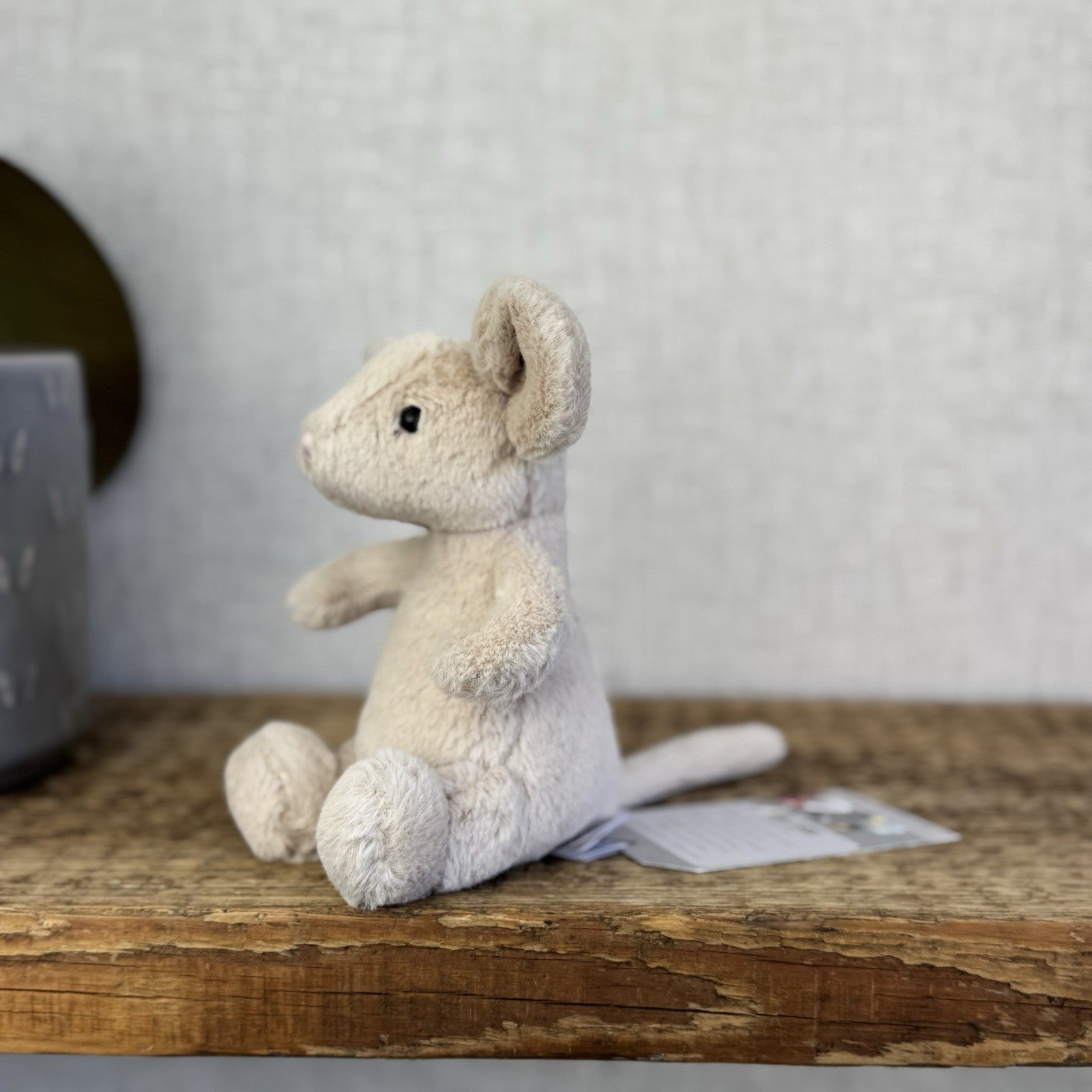 Jellycat Pipsy Mouse New Without Tags Beige Small Beanie Plush Mouse Retired 6"