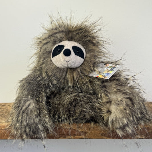 Jellycat Cyril Sloth - Fluffy Grey/brown Sloth Soft Toy Retired Rare Beanie 14”