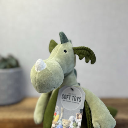 Jellycat Dylan Dragon Sensory Toy - Rattle, Sqeaker Soft Toy Retired Dragon Toy
