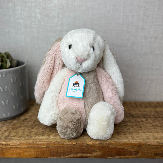 Pastel Neapolitan Bunny Bunny Medium (Custom made with Jellycat Cream,Beige,Blush Bunny)
