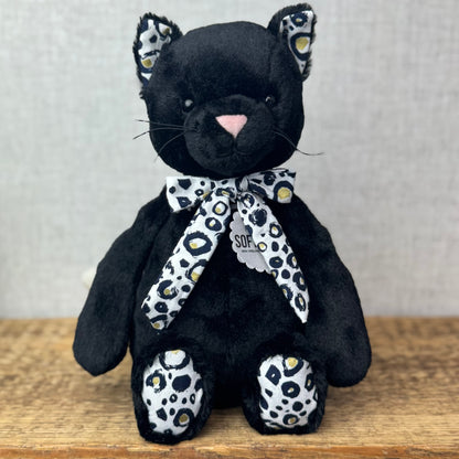 Bespoke Blossom Bashful Kitty Black - Leopard Print