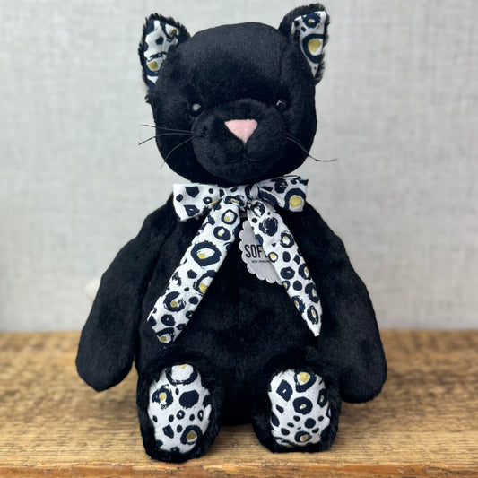 Bespoke Blossom Bashful Kitty Black - Leopard Print