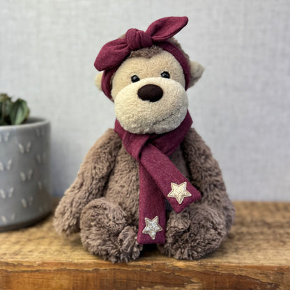 Burgundy Red Scarf & Headband