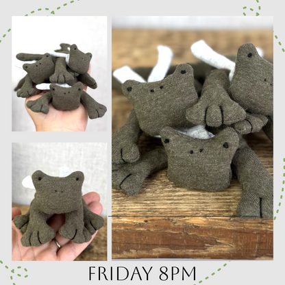 Cozy Critter Olive Frog - Available Friday 4th July