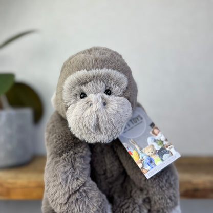 Jellycat Medium Gregory Gorilla - Super Soft Monkey Jellycat - Retired Gorilla