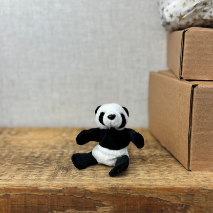 Secret Santa - miniature magnetic Panda beanie 3”