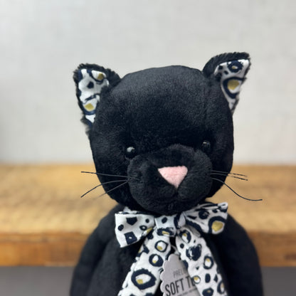 Bespoke Blossom Bashful Kitty Black - Leopard Print