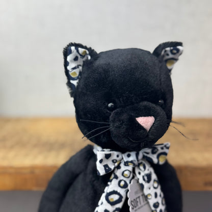 Bespoke Blossom Bashful Kitty Black - Leopard Print