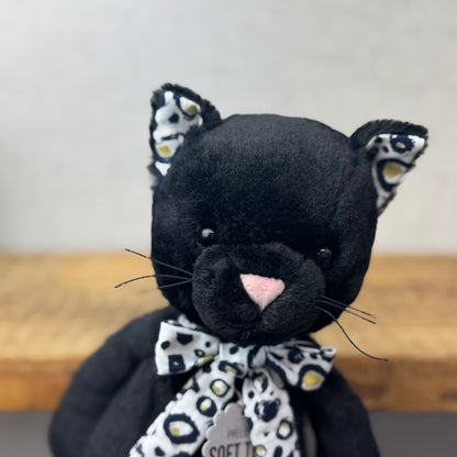 Bespoke Blossom Bashful Kitty Black - Leopard Print