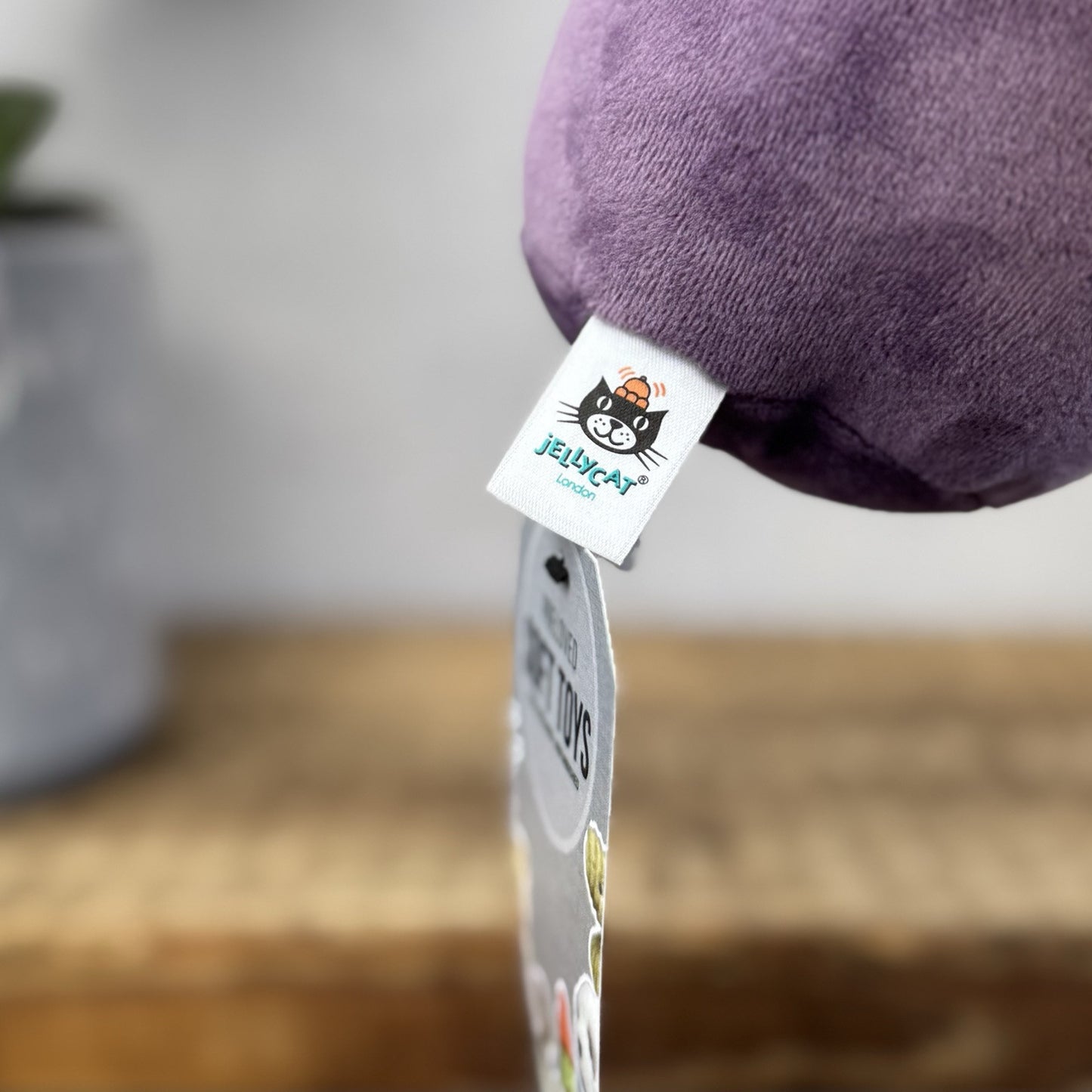 Jellycat Vivacious Aubergine - Small Purple Velour Beanie Vegetable Play 7"