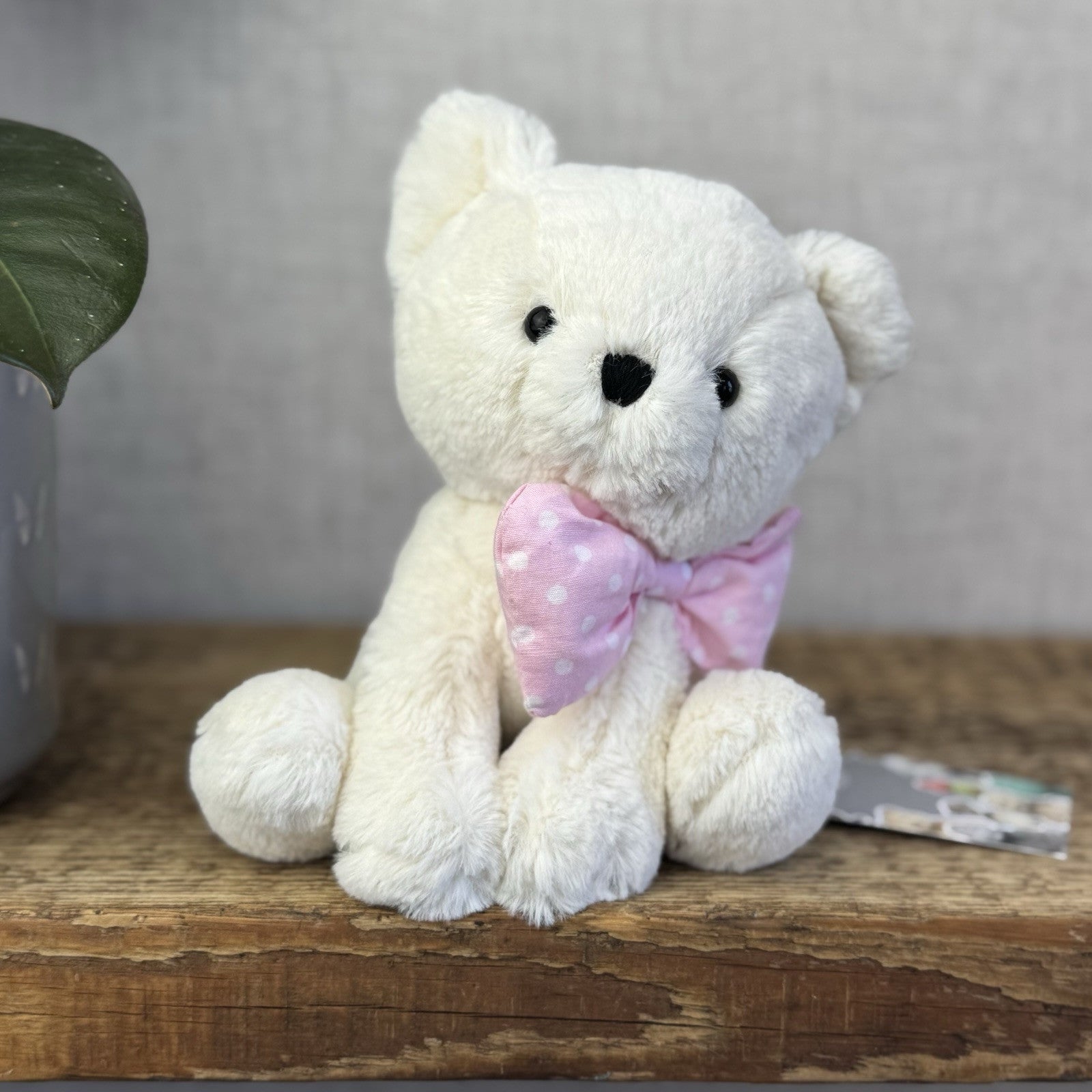 Jellycat Big Bow Cream Kitten - Small White Cat With Pink Bow Retired Small 6”