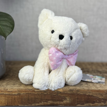 Jellycat Big Bow Cream Kitten - Small White Cat With Pink Bow Retired Small 6”