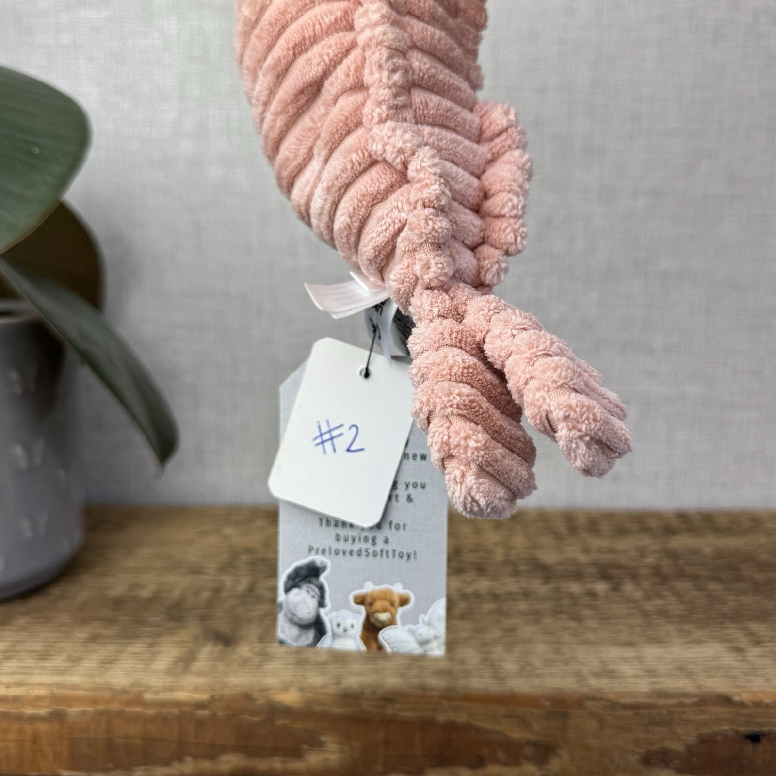 Jellycat Sheldon Shrimp Soft Toy -  Pink Prawn Sea Creature Beanie Plush 8” (#2)