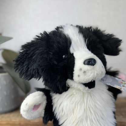 The Puppet Company - Border Collie Dog Long Sleeve Puppet Black Fluffy 14"