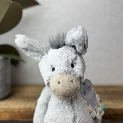 Jellycat Medium Bashful Donkey - Jellycat Donkey - Grey Donkey Beanie 12” (2)