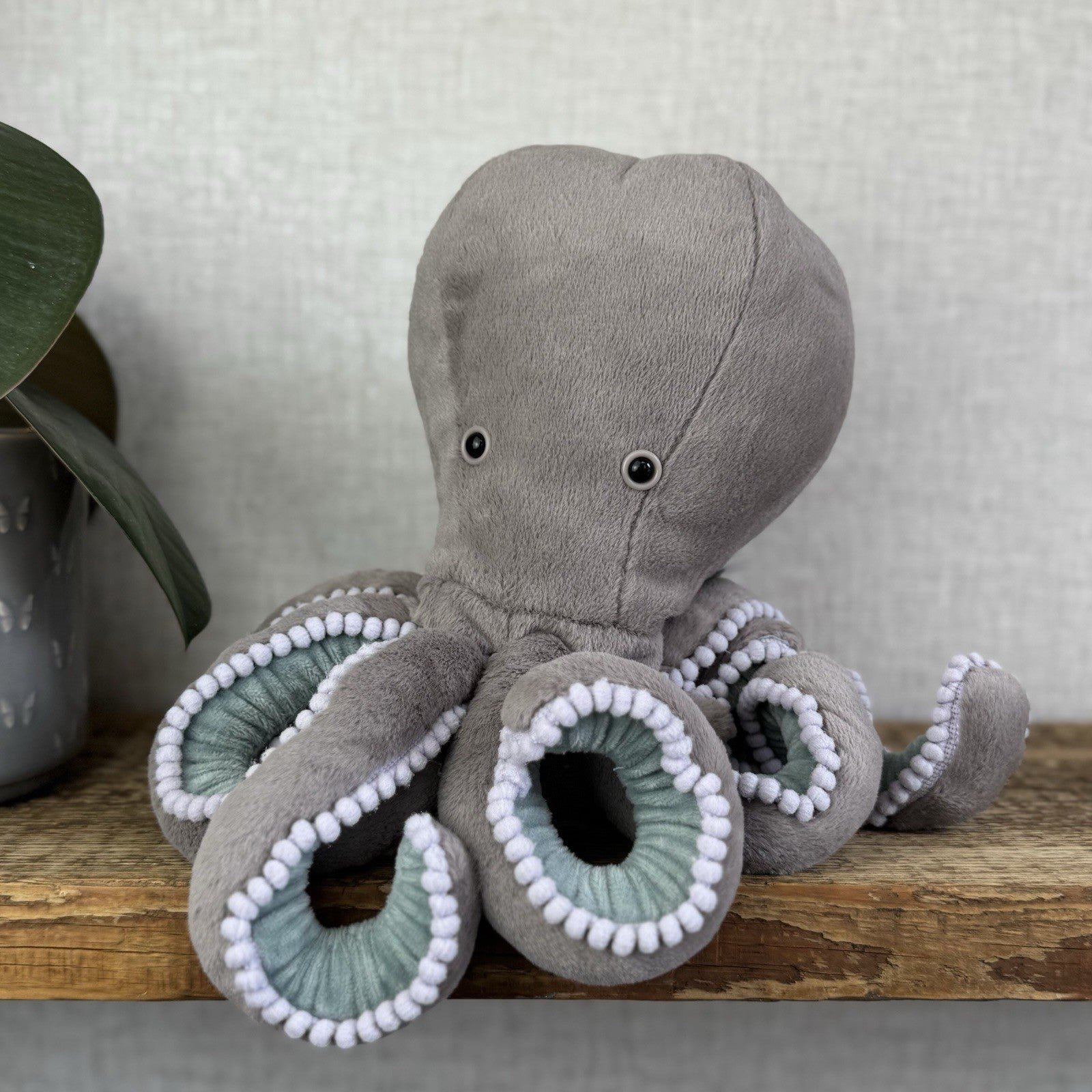 Jellycat Neo Octopus - Grey Octopus Plush Medium New Without Tags 10"