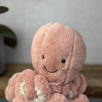 Jellycat Odell Octopus - Small Pink Octopus Plush Beanie Small Toy 10"