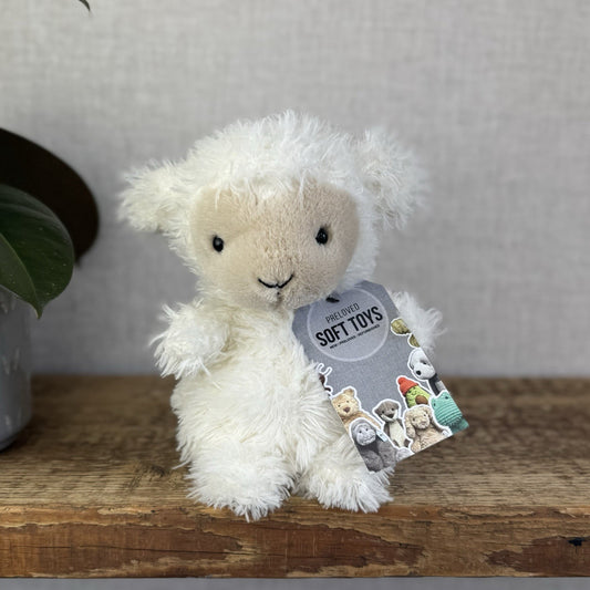 Jellycat Little Lamb - Small White/Cream Lamb Fuzzy Curly Fur Small Lamb 8"