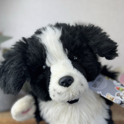 The Puppet Company - Border Collie Dog Long Sleeve Puppet Black Fluffy 14"