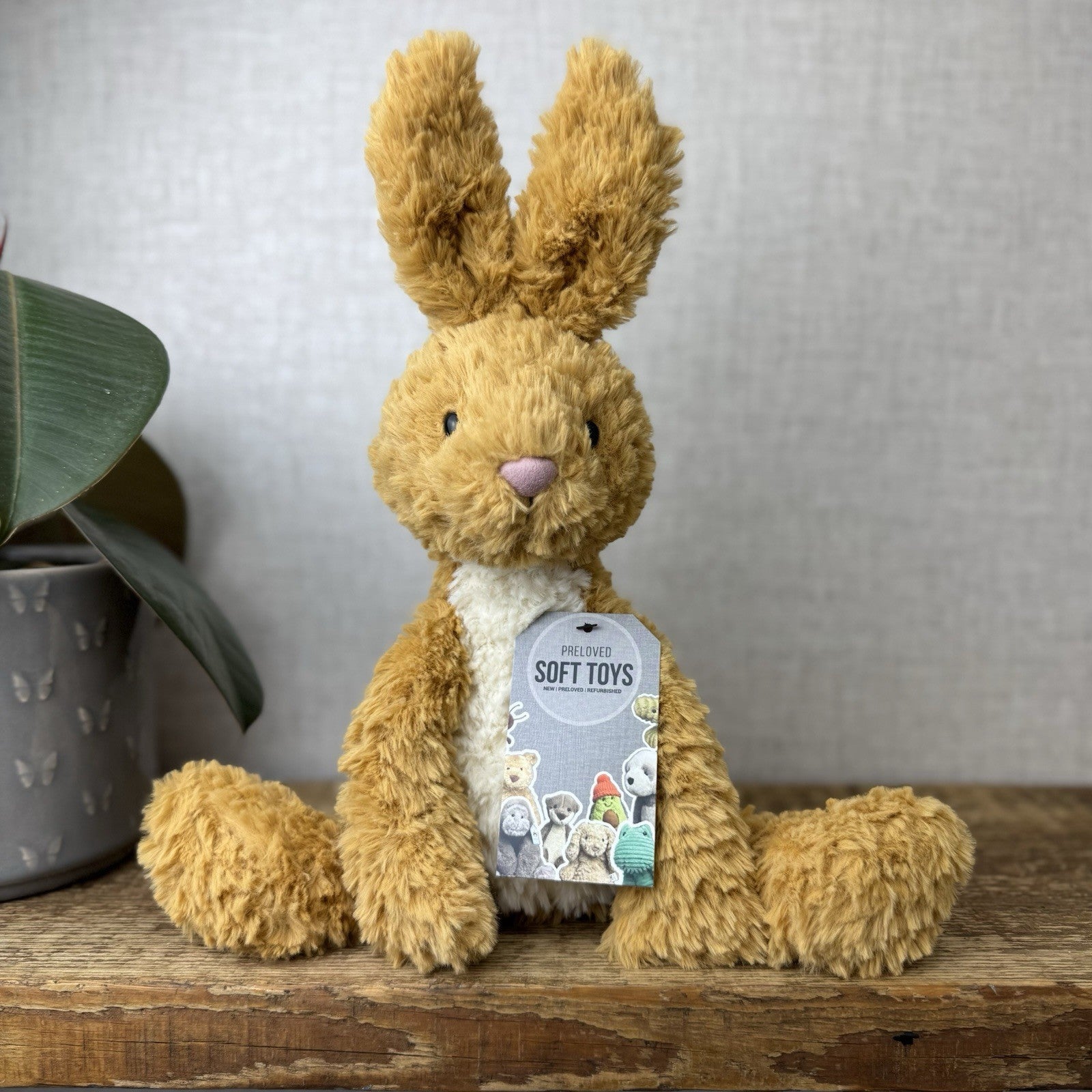 Jellycat Crumble Rabbit - Retired Textured Crumble Mustard Bunny Toy Medium 12"