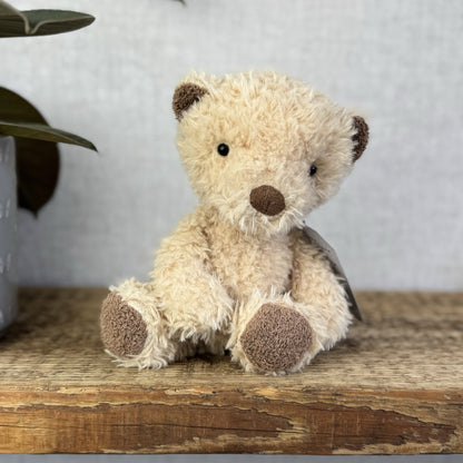 Jellycat Small Vintage Bear - Vintage Light Brown Bear Beanie Soft Toy Small 9”