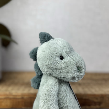 Jellycat Small Puffles Dinosaur - Small Light Green Super Soft Dinosaur Plush 9"